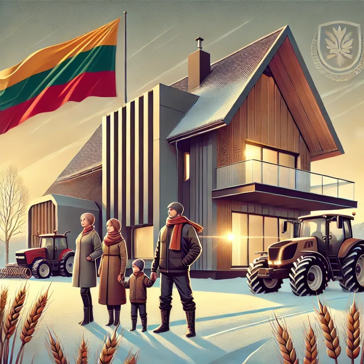 DALLE2024-12-2817_23.57-AmodernandheartfeltillustrationrepresentingcontemporaryLithuanianfarmersfeat-ringasleekmodernfarmhouseandahigh-techtractorinasno.thumb.webp.893b2c091be0ebc3724083b7d812a296.webp